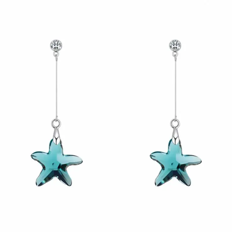 TRACYSWING Element Brand Real Austrian Crystals Fashion Heart trendy Dangle Earrings For Women Gift Th-131496 | Украшения и
