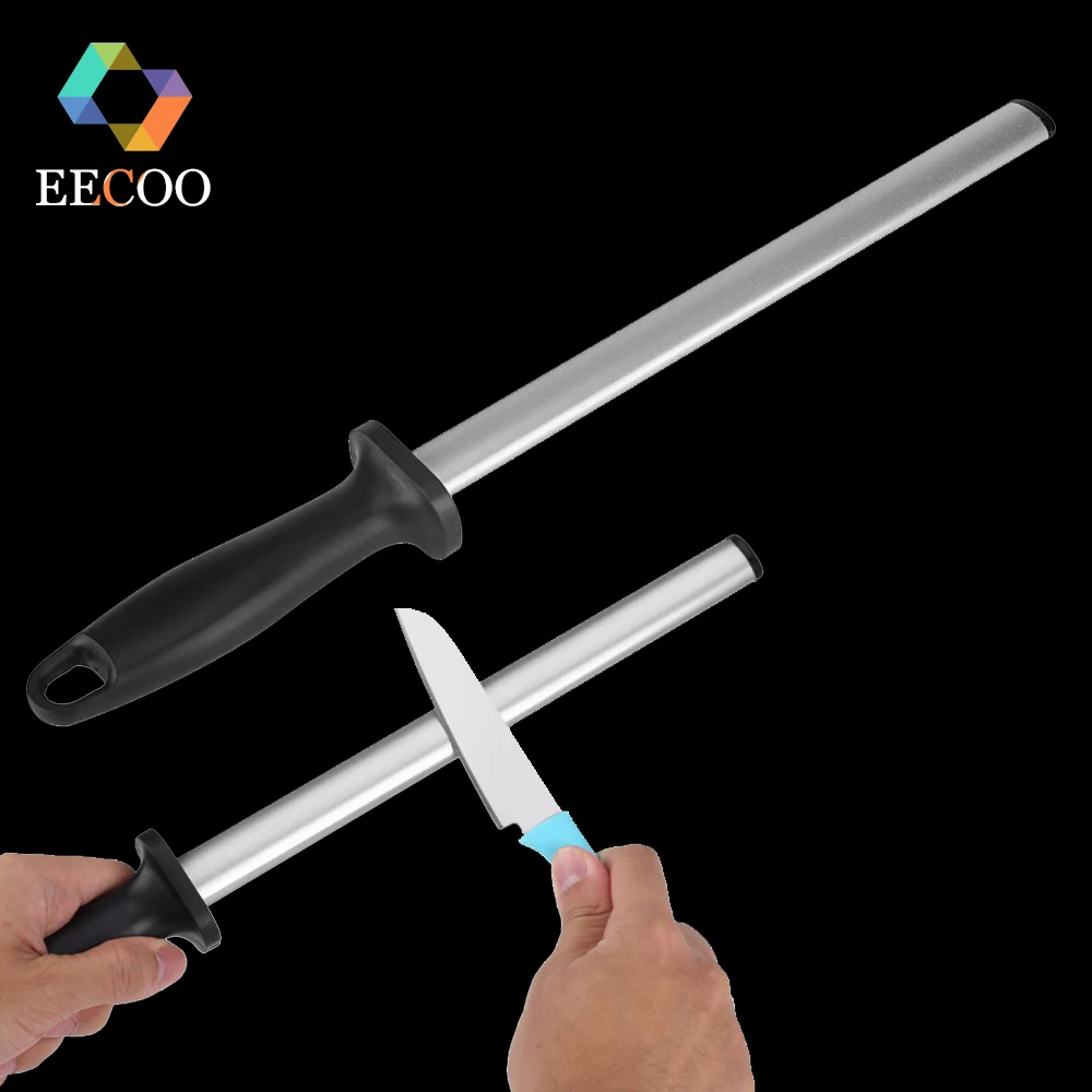 Профессиональная точилка для ножей EECOO 8/10 дюймов алмазная хонинговальная сталь