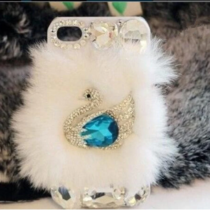 XINGDUO for samsung galaxy s8 s7 edge phone case Crown Tiger Pearl Swan Rabbit Fur cover iphone x 8 plus7 7plus 6 6s |