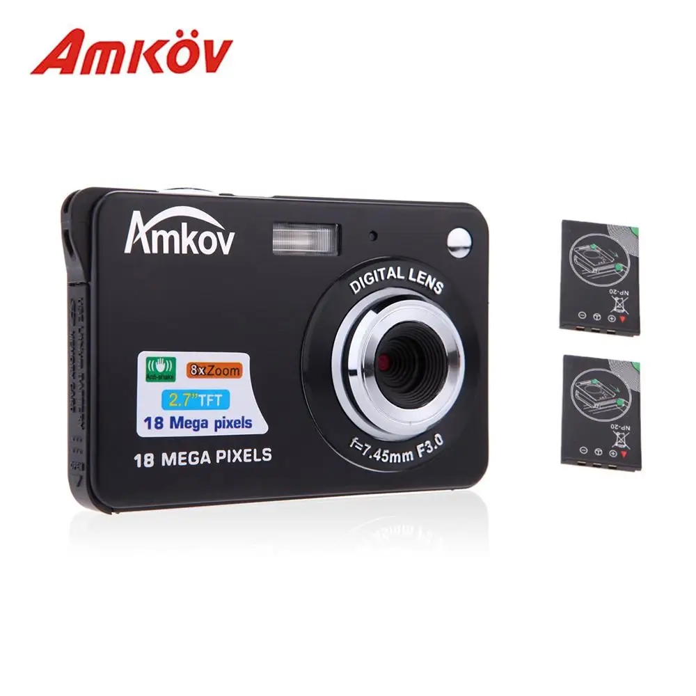 

Profesional HD 2.7 Inch Digital Camera Video Camcorder 18MP 8X Zoom Face ID Anti-shake 2pcs Batteries Christmas Festival Gift
