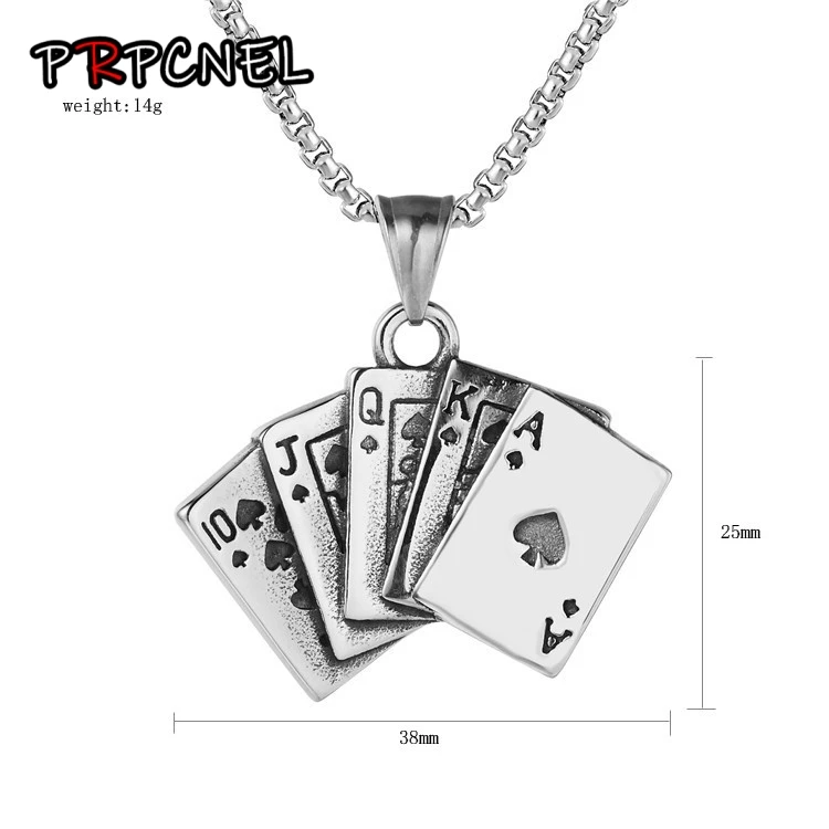 Новый счастливый флеш Ace Of Spades мужское ожерелье Серебряный тон монограмма