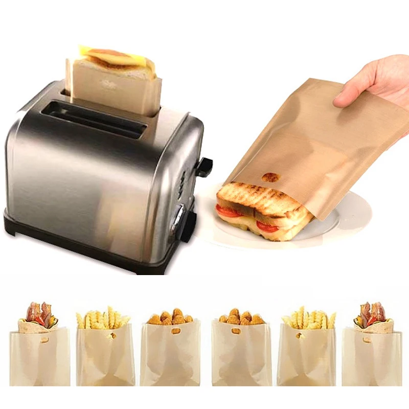 3pcs/lots Non Stick Reusable Heat Resistant Toaster Bags Sandwich Fries Heating Kitchen Accessories Cooking Tools Gadget|accessories cooking|non