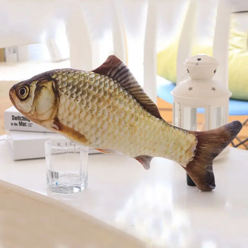 Игрушка для жевания кошки игрушка плюшевая рыба с кошкой интерактивный