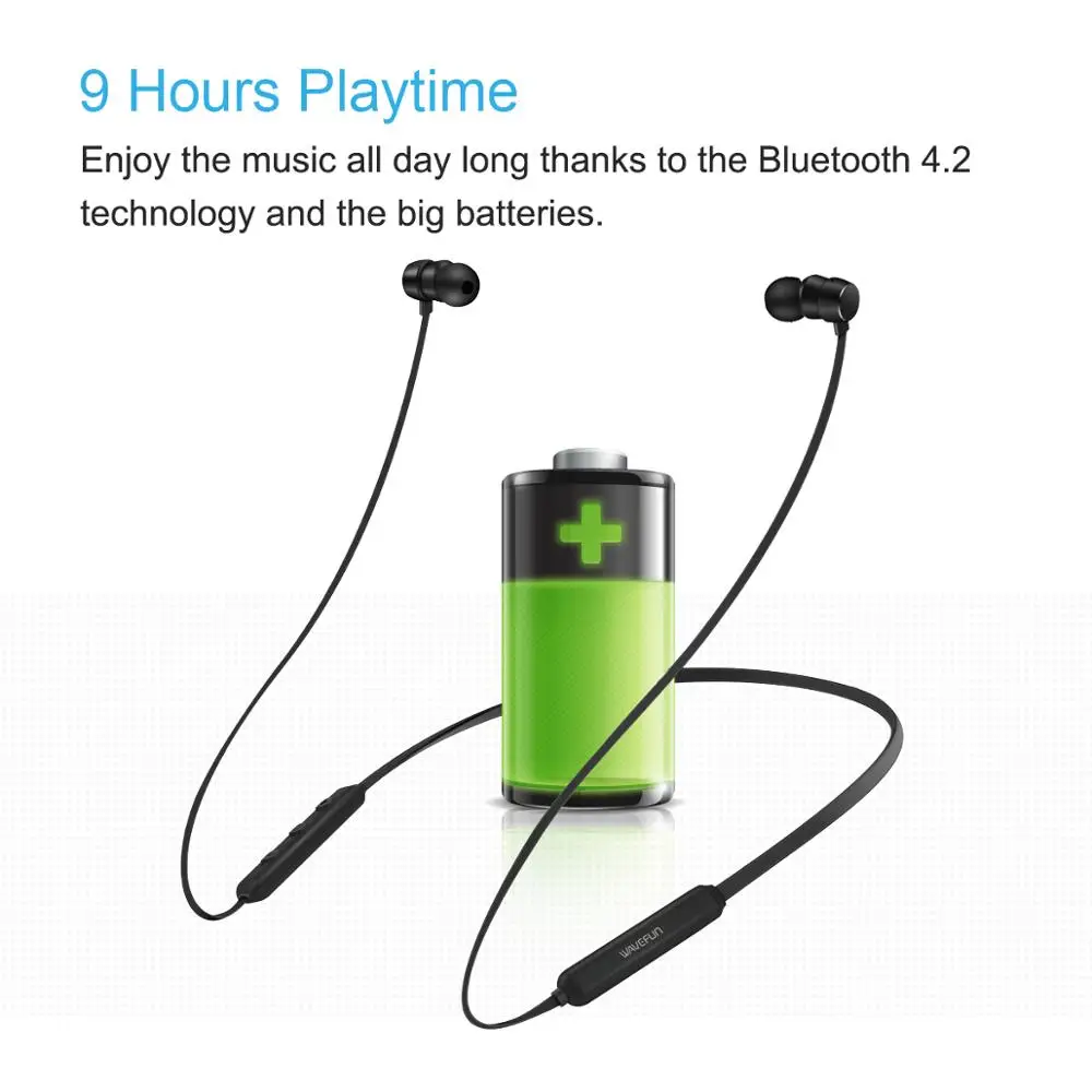 Wavefun Flex Bluetooth 4 2 наушники беспроводные Neckband IPX5 водонепроницаемая Спортивная