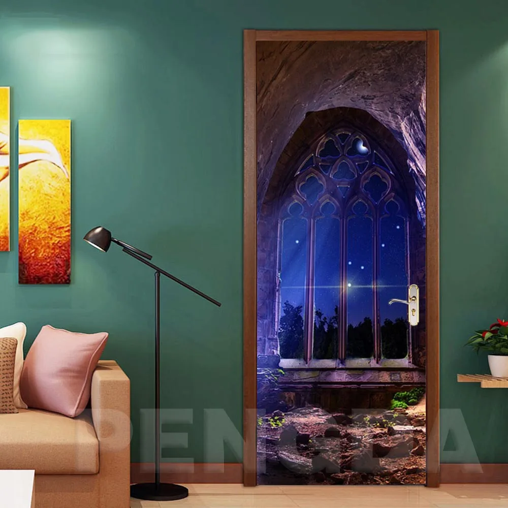 Самоклеящиеся обои обновление DIY ПВХ наклейки на дверь проход водонепроницаемый