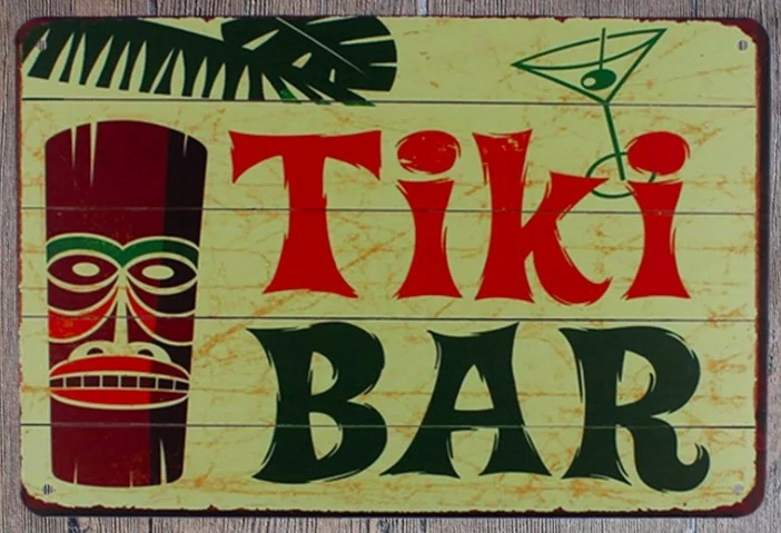 1 шт. Tiki Bar виски винный напиток табличка знак настенная пещера украшение плакат