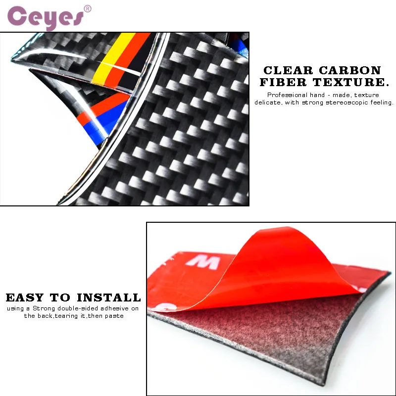 Наклейки на руль автомобиля Ceyes из углеродного волокна чехол для Bmw M спортивные