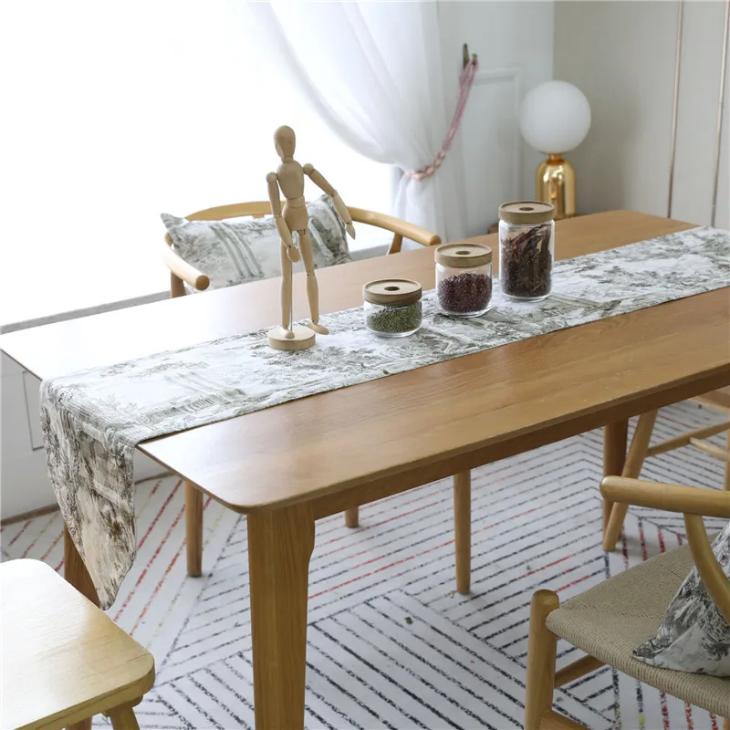 Деревенский Настольная дорожка Красивая пейзажная картина скатерти бегунов