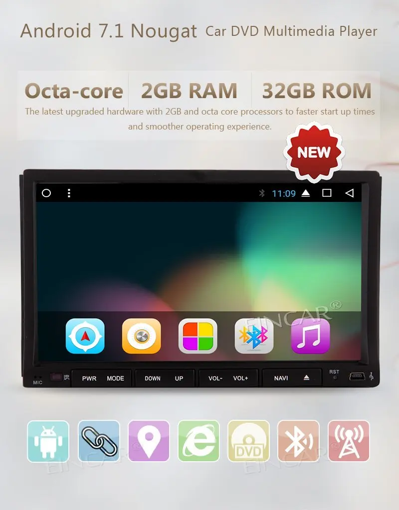 Eincar 7 &quotдвойной 2 Din Bluetooth стерео радио Автомобильный dvd плеер USB SD AM/FM RDS gps