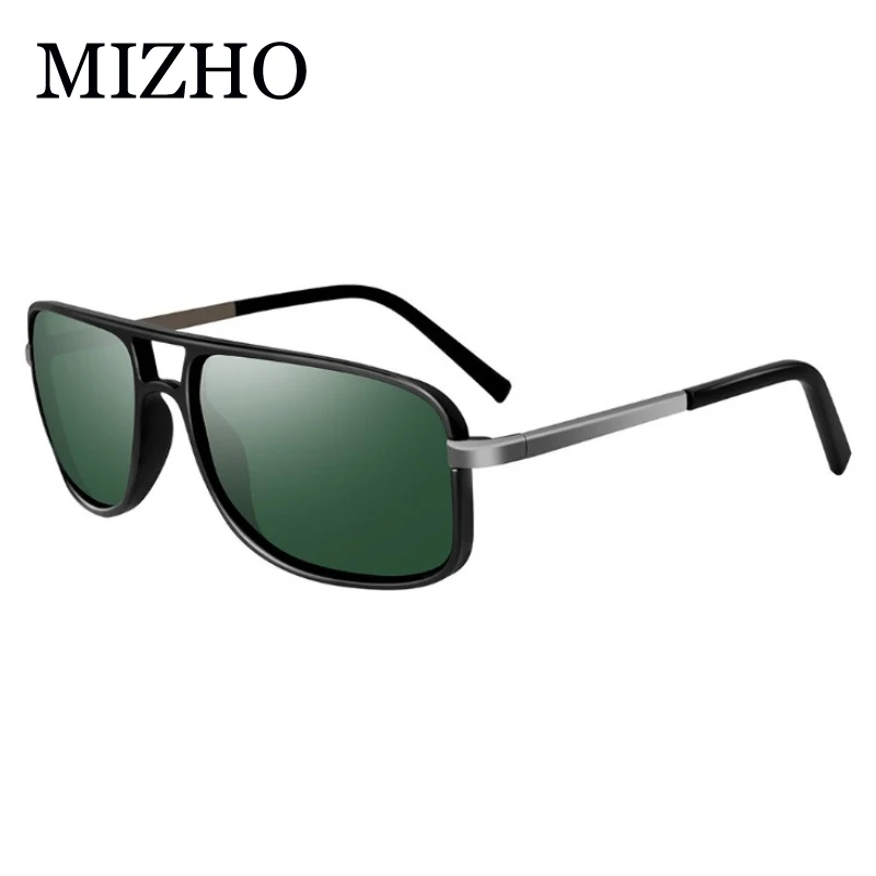 MIZHO UV400 Polaroid Солнцезащитные очки унисекс квадратный Винтаж прямоугольник путешествия бренд дизайн поляризованные солнцезащитные очки для мужчин ретро