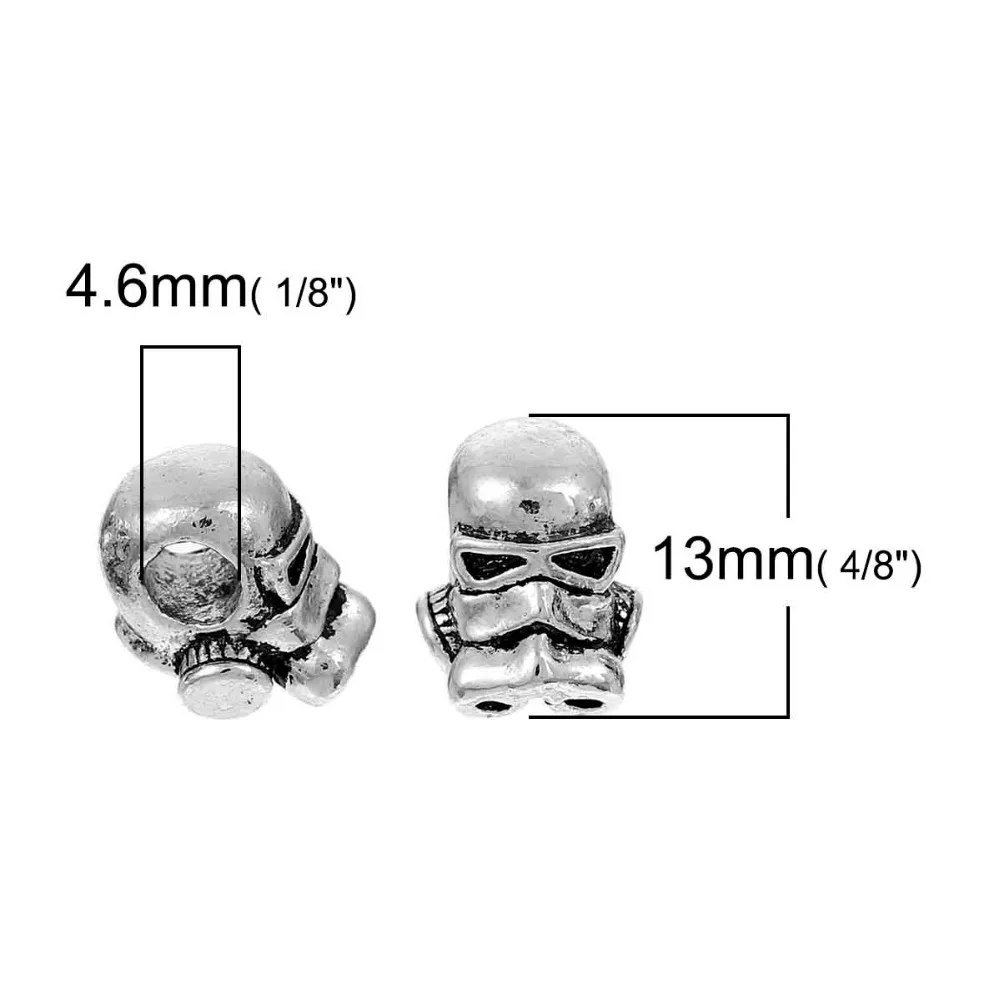 DoreenBeads сплав на основе цинка 3D европейские шармы газовая маска голова человека