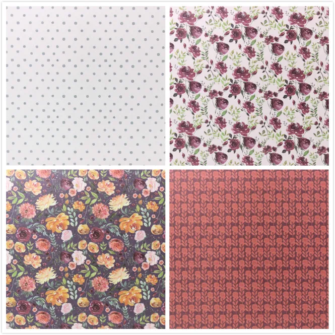 KSCRAFT 12pcs 6&quot Single-side Printed Wedding Flowers pattern creative papercraft art paper handmade scrapbooking kit set book | Дом и сад
