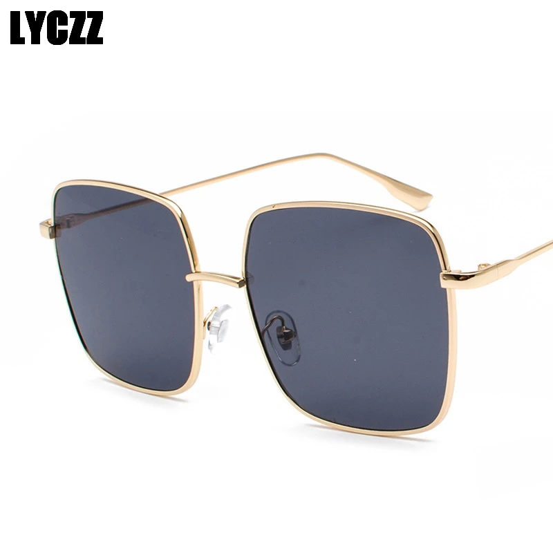 LYCZZ 2019 мужской женская мода квадратный негабаритных солнцезащитные очки для
