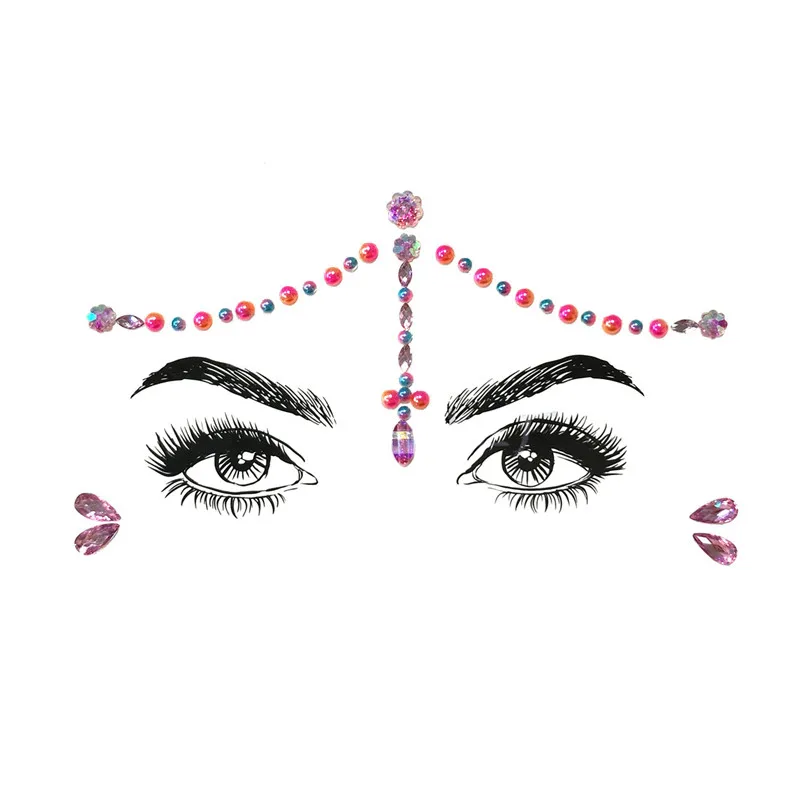 FestivalQueen DIY брови лицо тела стикер для женщин Клей Кристалл Блеск Драгоценности фестиваль вечерние глаза кристалл наклейки с блестками