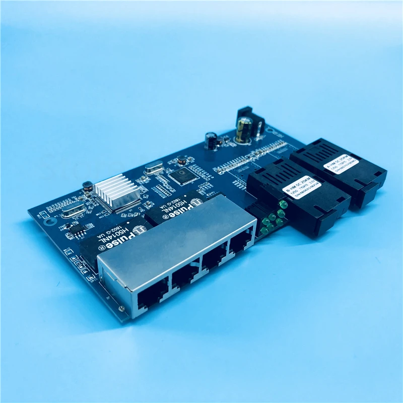 Ethernet коммутатор 2G4E 10/100/1000M Gigabit волоконно оптический преобразователь один режим 4