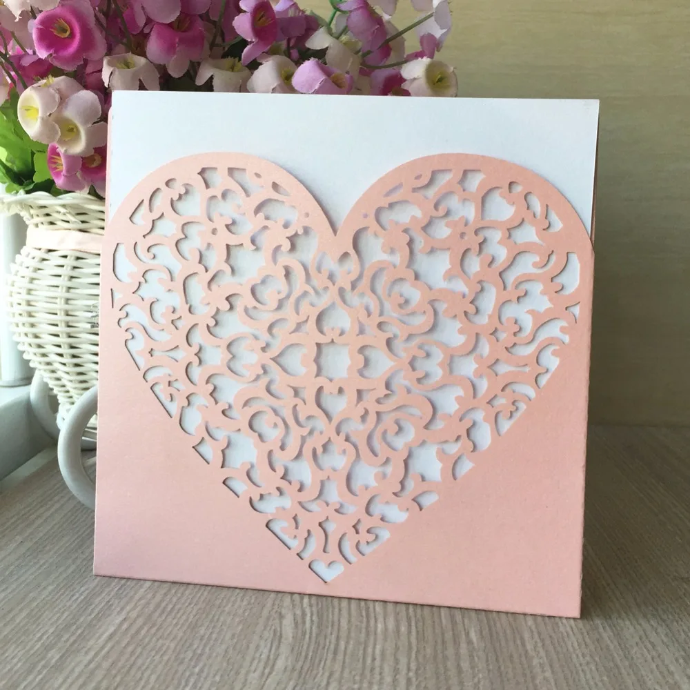 20 шт. бумажные открытки для приглашения в виде сердца|invitation card|card paperinvitation card paper |