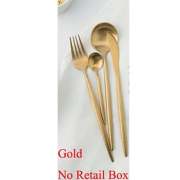 Gold No Box Xiaomi Maision Maxx набор ножей из нержавеющей стали, ложка, вилка, чайная ложка, 4 комплекта посуды, 3 Цвета для умного дома - Цвет: Gold No Box