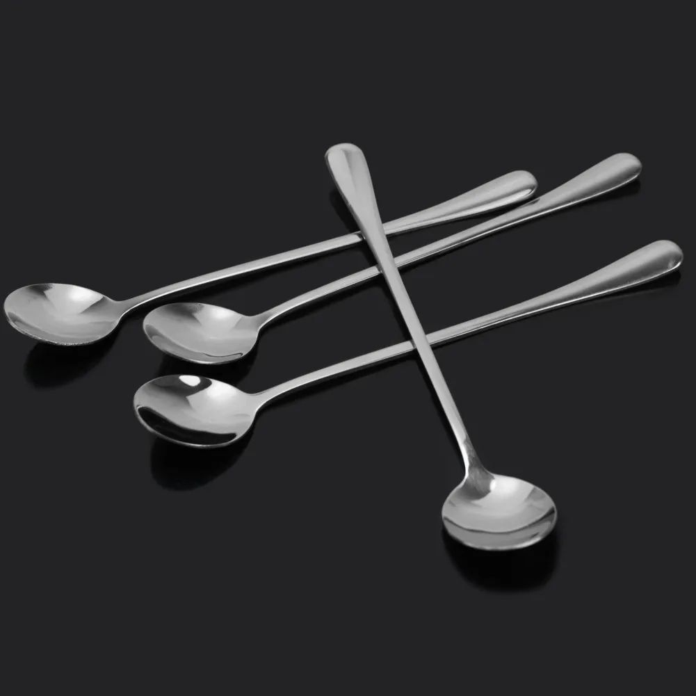 4 шт. кофейные ложки с длинной ручкой из нержавеющей стали|coffee spoon|coffee tea spoonlong handled