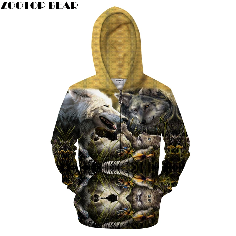 

Flower Wolf Hoodies 3D Zip Hoodie Men Zipper Hoody Anime Sweatshirt Streatwear Tracksuit Harajuku Pullover DropShip ZOOTOPBEAR