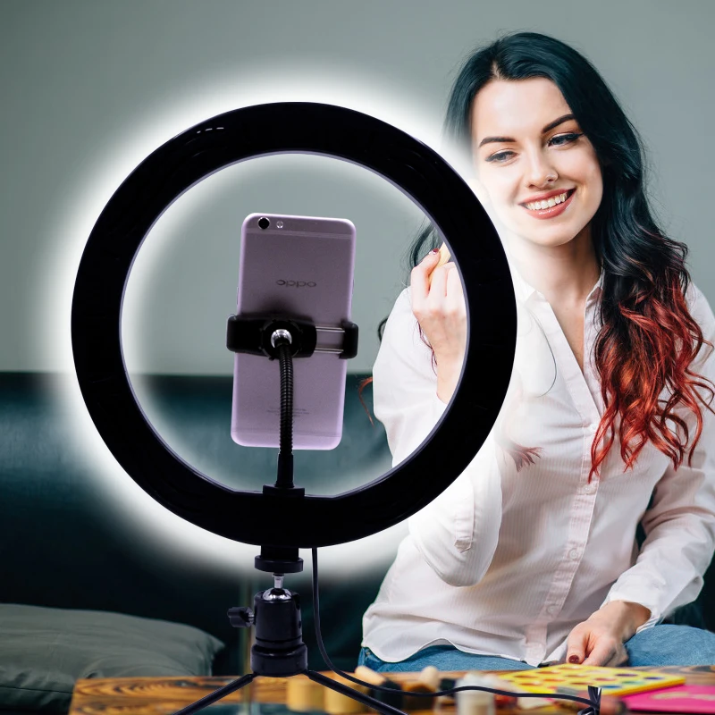 16 см/26 см светодиодный Selfie Настольный кольцевой светильник с регулируемой