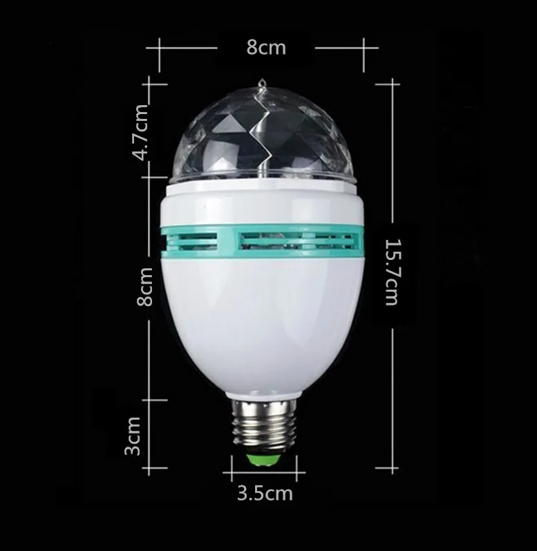 ANJOET E27 3 Вт 220 В многоцветная Автоматически вращающаяся RGB лампа, светильник для сцены, рождественские вечерние лампы, полноцветная лазерная лампа для дискотеки, DJ, вечерние, праздничные, для танцев
