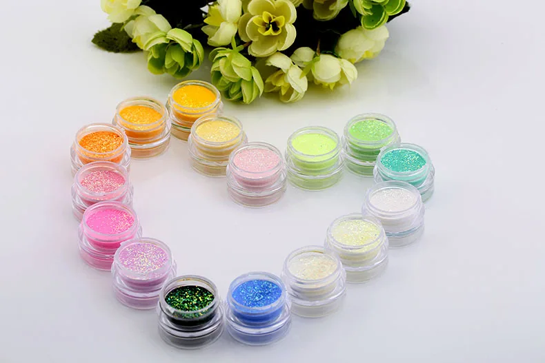 16 цветов акриловая пудра УФ гель дизайн 3D наконечники украшение маникюр Нейл