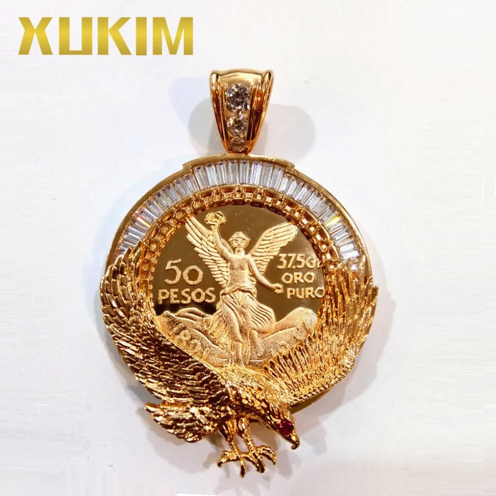 Ювелирные изделия Xukim кулон орлиные крылья кубический цирконий Золотой