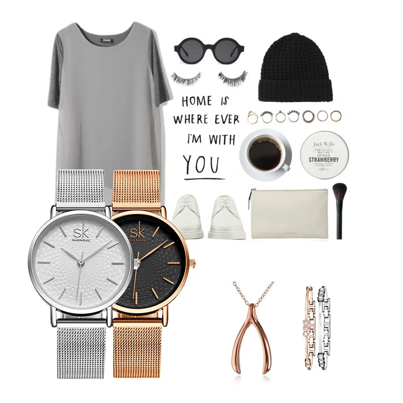 Часы наручные SK женские кварцевые роскошные брендовые уличные деловые с