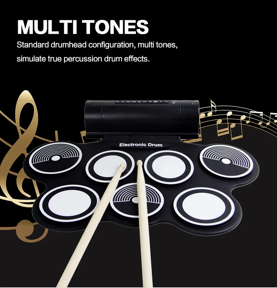 USB MIDI порт портативный набор электронных барабанов мульти тонов легко использовать