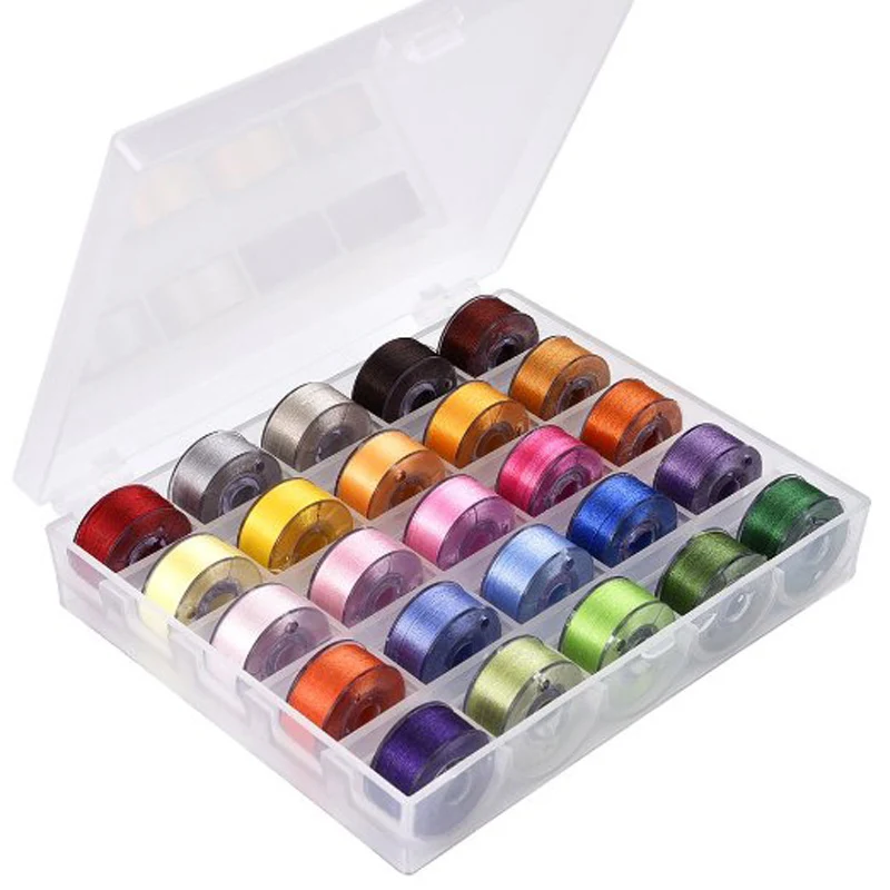 Чехол органайзер с 25 прозрачными катушки для швейных машин и разные цвета