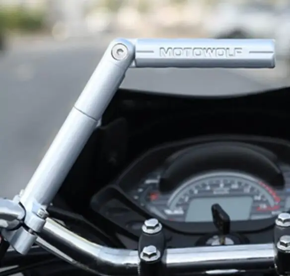 Серебристый MOTOWOLF универсальный модифицированный многофункциональный телефон/gps/прожектор/фара Монтажный кронштейн держатель для мотоцикла/скутера/спортбайка - Цвет: Серебристый
