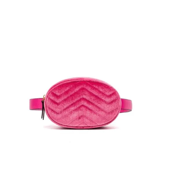 Velvet Hot pink Новинка, Высококачественная поясная сумка, Женская поясная сумка на пояс, сумка на пояс для женщин, роскошная брендовая Дизайнерская кожаная нагрудная сумка - Цвет: Velvet Hot pink