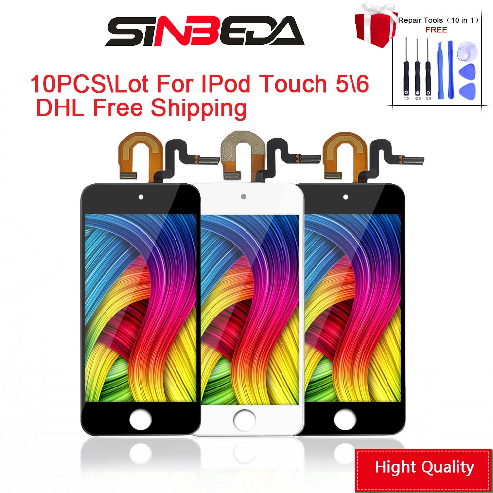 

Высокое качество сенсорный + экран 10 шт/партия для iPod Touch 6 6 ЖК-дисплей дигитайзер сборка iPod Touch 5 5th DDHL Бесплатная доставка