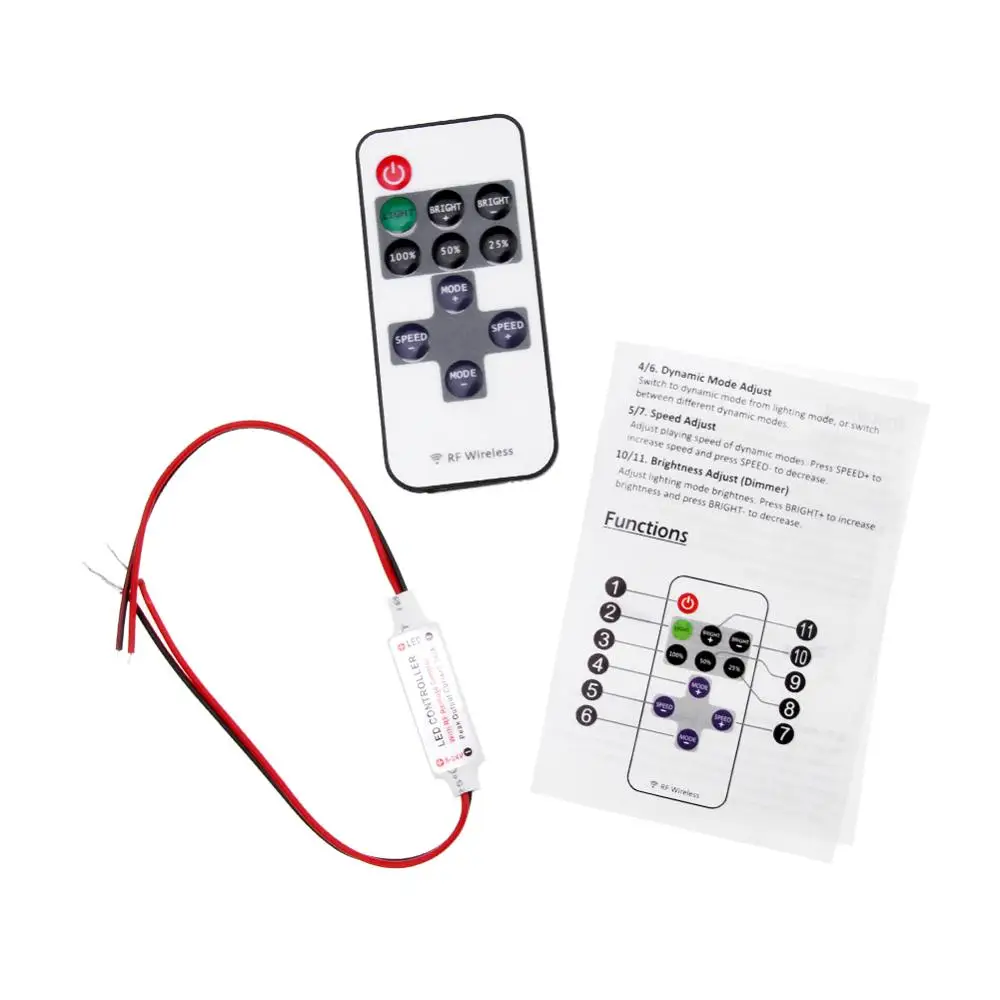 Светодиодный контроллер постоянного тока 12 В 11 клавиш беспроводной