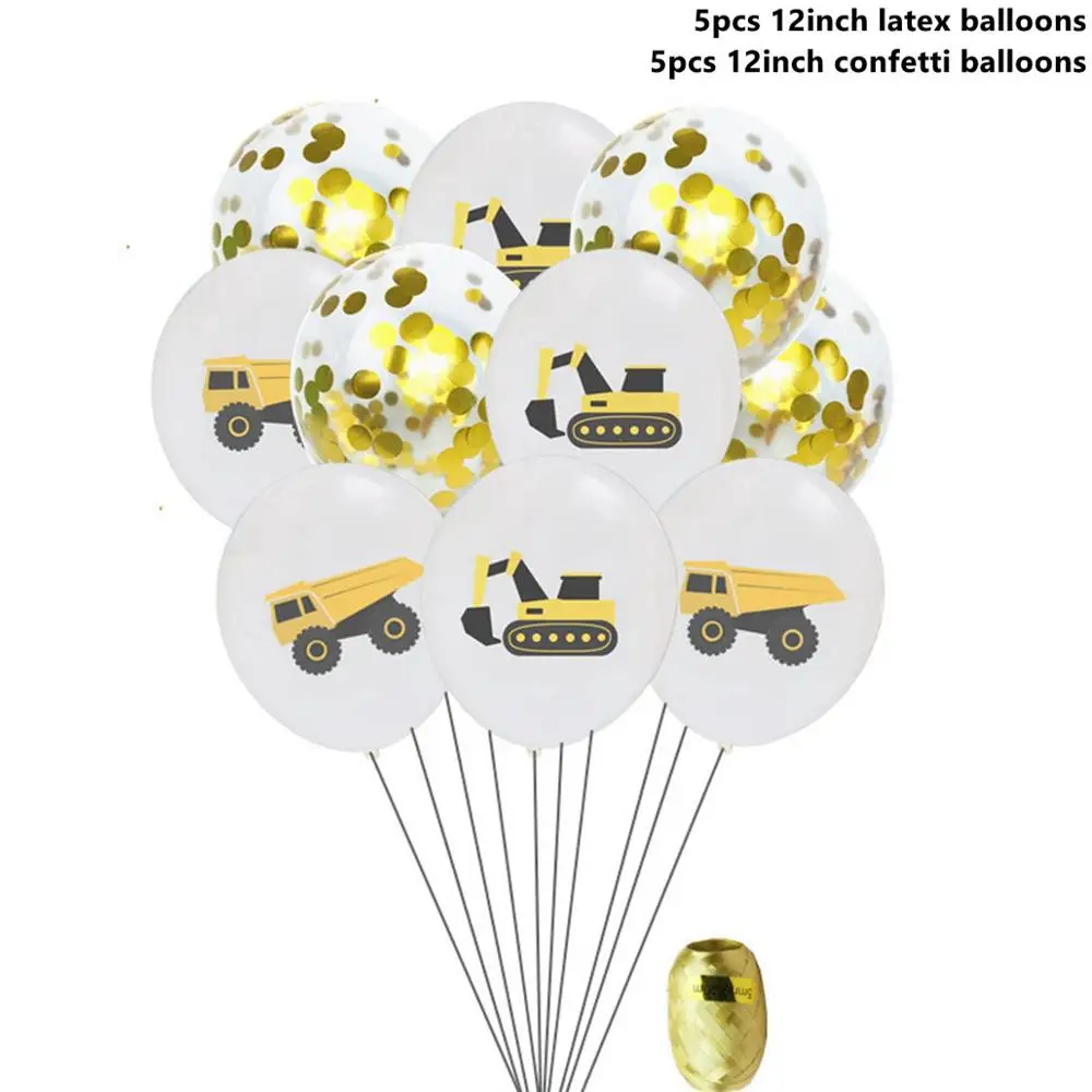 Truck Balloons 5 Taoup 10 шт. 12 дюймов воздушные шары для грузовиков конфетти с днем рождения детей шары для автомобиля круглые шары аксессуары воздушный шар Декор DIY - Цвет: Truck Balloons 5