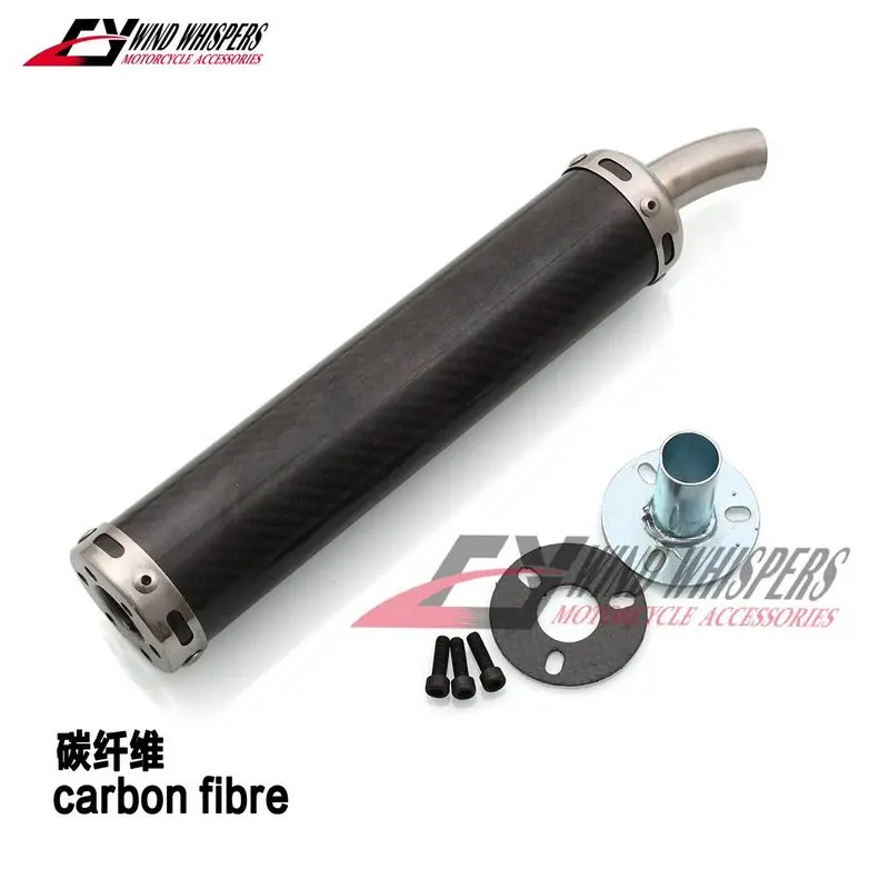 carbon fibre 360X60 мм 50-250CC двухтактный Скутер грязи мотоцикл универсальный модифицированный выхлопной трубы для NSR250 TZR125 TZM150 RVG250 TSR200 - Цвет: carbon fibre