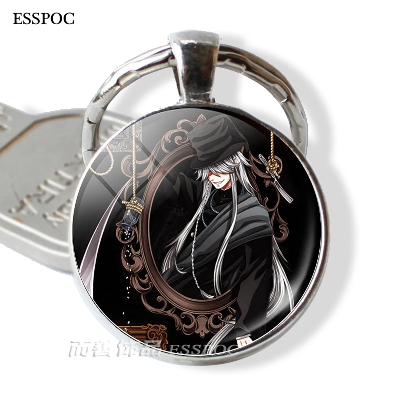 Черный Батлер металлический брелок Kuroshitsuji Ciel Phantomhive Sebastian Grell Madame Red Emblem Аниме Манга брелок для ключей - Цвет: as show