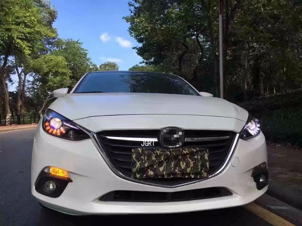 Автомобильный стиль светодиодный фары для Mazda 3/Axela- для Axela Головной фонарь светодиодный DRL Объектив двойной луч H7 HID Xenon bi xenon объектив