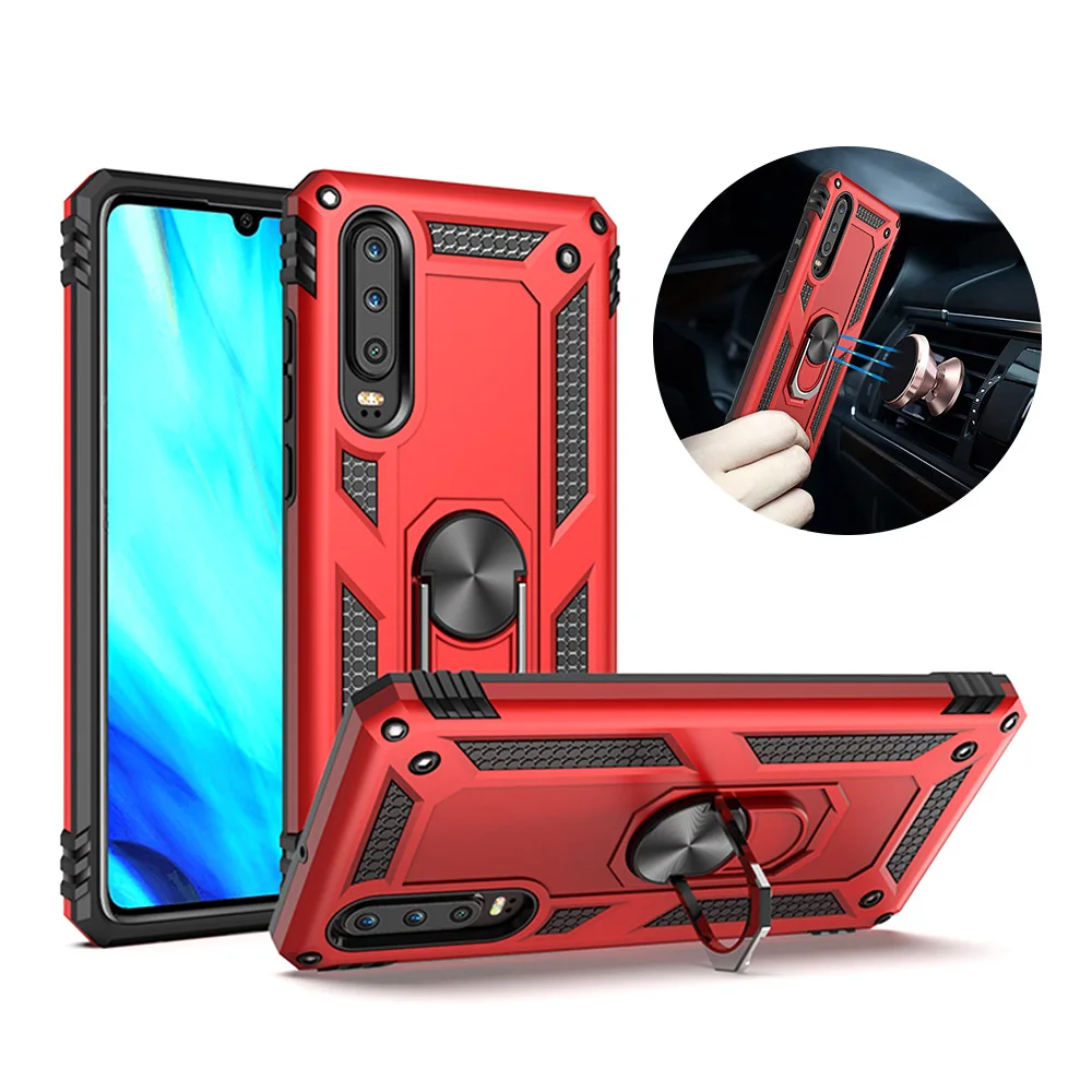 PFor Huawei P30 Pro case Holder Stand Armor Hybrid Magnetic Bracket Ring Cover For P20 Lite Y6 Y7 Y5 Y9 PSmart 2019 Case | Мобильные