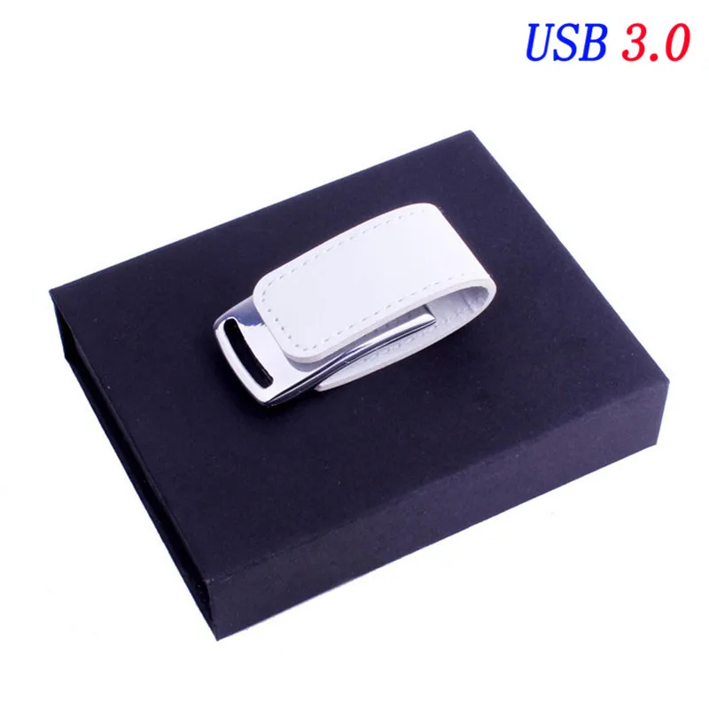wihte JASTER USB 3,0 логотип клиента металлическая кожа usb+ Подарочная коробка usb флеш-накопитель Флешка 4 ГБ 8 ГБ 16 ГБ 32 ГБ 64 Гб карта памяти U диск - Цвет: wihte