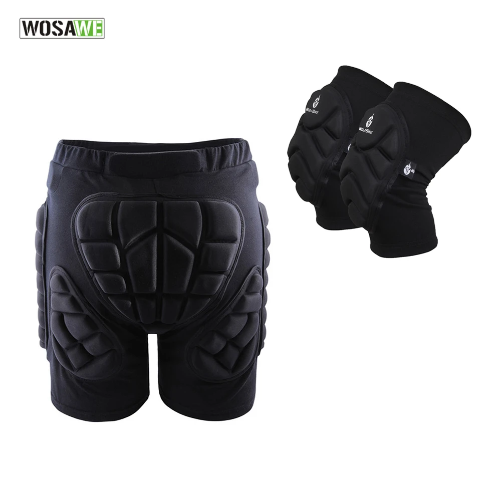 

WOSAWE Sports Hip Protector Protective Gear Hip Pads+Knee Pads Ski Skate Skateboard Snowboard Protection Shorts Drop Resistance