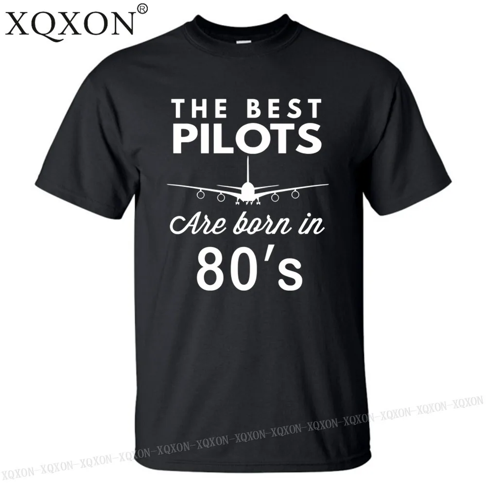 

New-best pilots are born in 80's birthday gift t-shirt summer new printed 100% cotton tshirt pilot men t shirt K237
