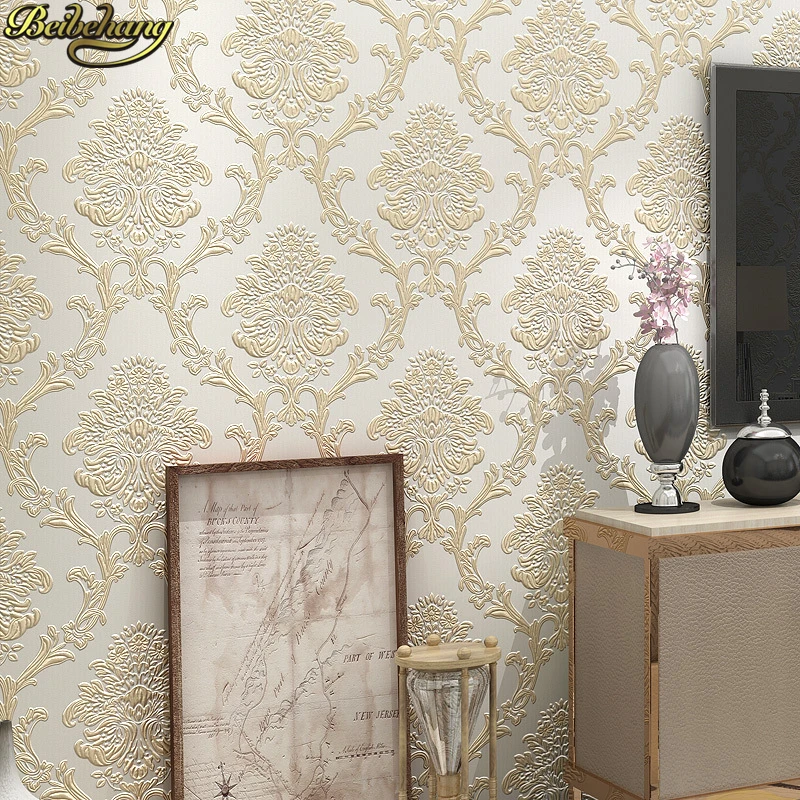 Beibehang европейские 3d обои из Дамаска Дамасские настенные покрытия рельефная