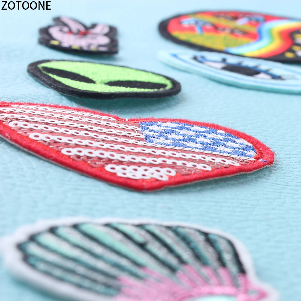 ZOTOONE индивидуальные нашивки с изображением инопланетянина для одежды вышивкой и