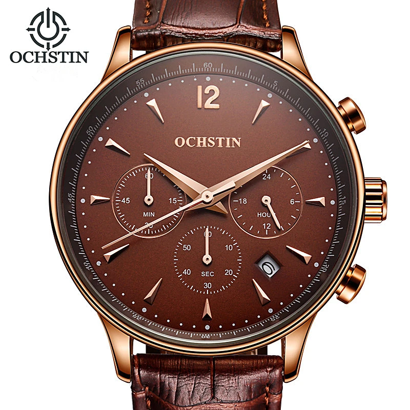 Лидирующий бренд роскошные мужские кварцевые часы с хронографом спортивные для