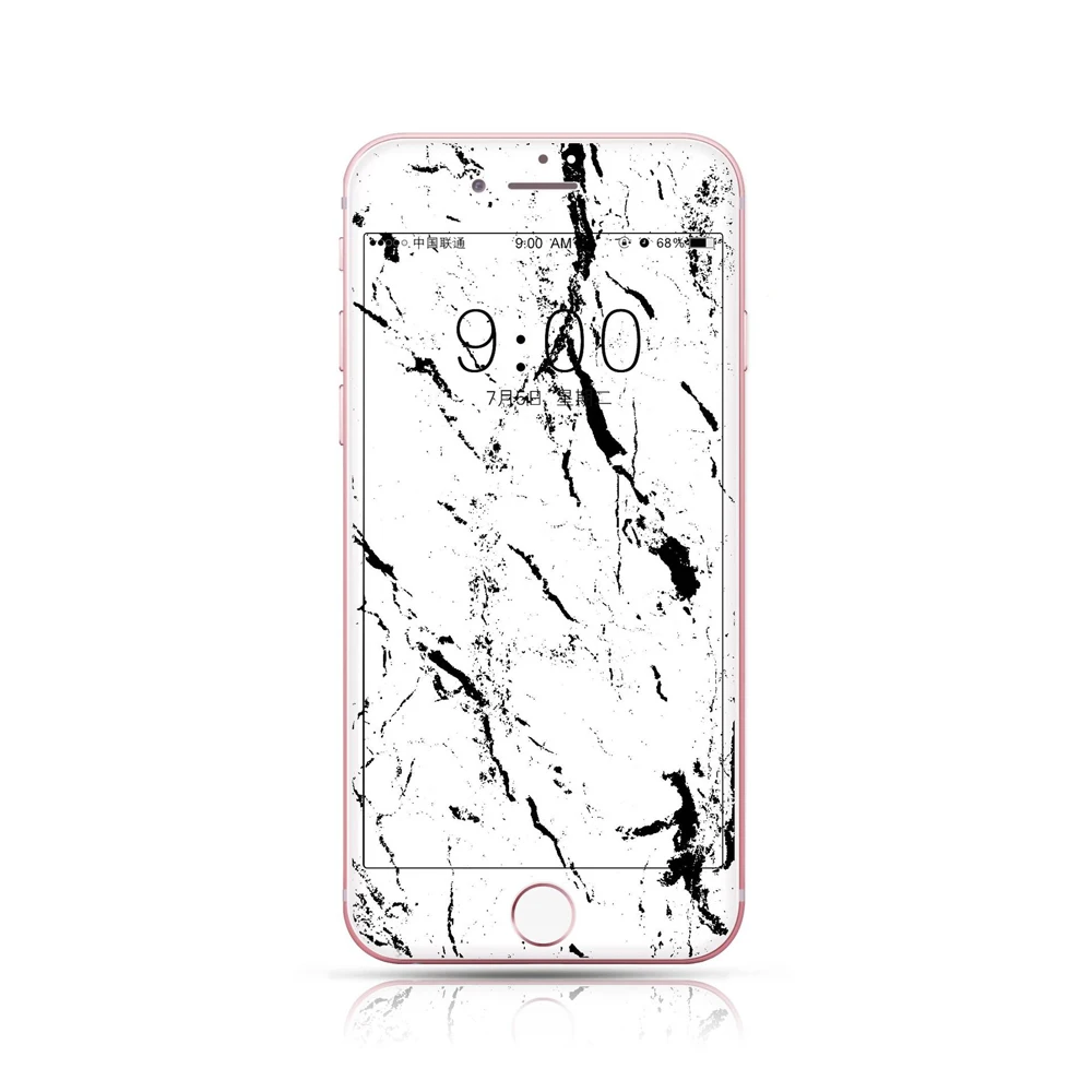 102 Полное покрытие протектор экрана для Apple iPhone 7 Plus 6 6s Plus 8 3D изогнутый край HD мрамор мультфильм Закаленное стекло Защитная пленка SH04 - Цвет: 102