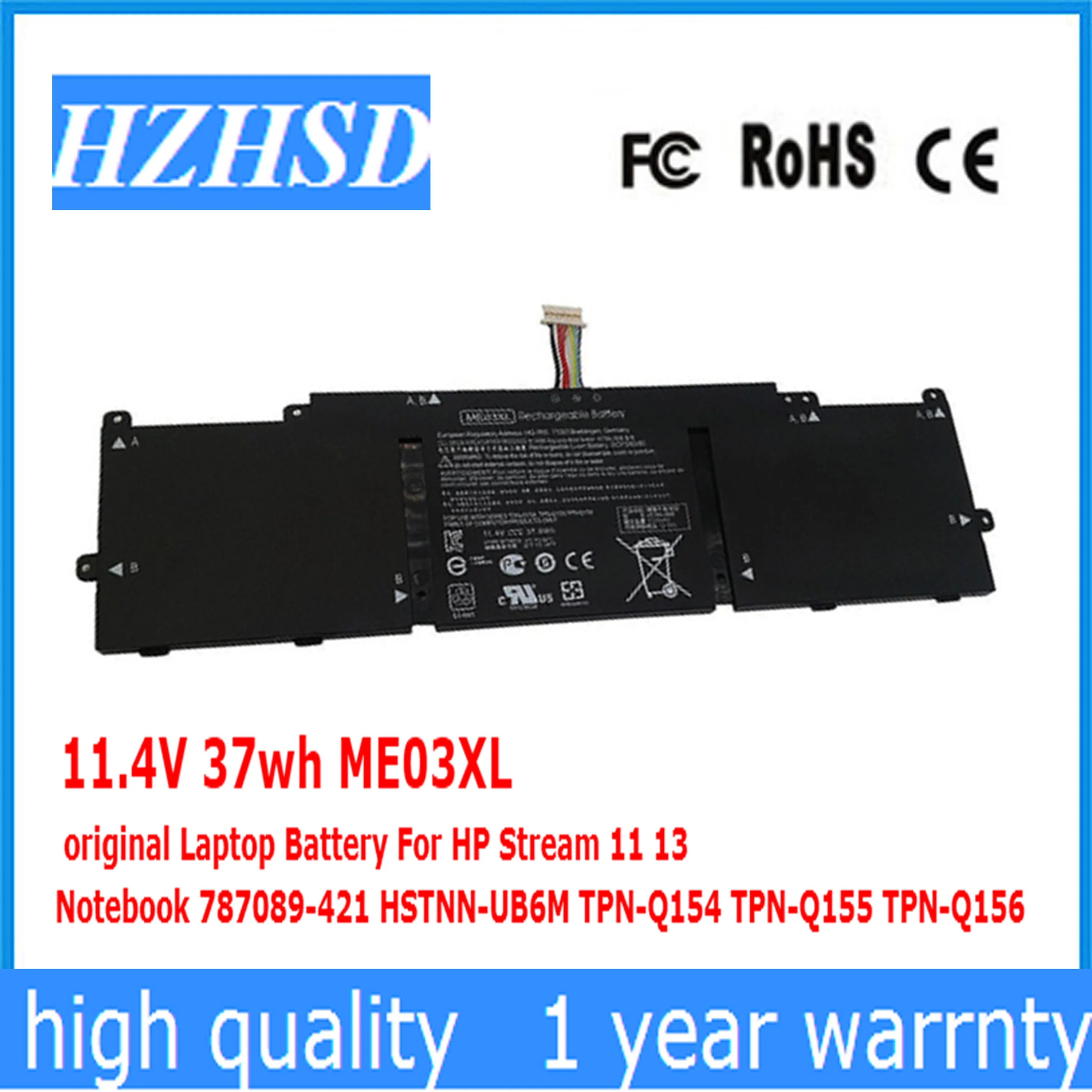 

11.4V 37wh ME03XL original Laptop Battery For HP Stream 11 13 Notebook 787089-421 HSTNN-UB6M TPN-Q154 TPN-Q155 TPN-Q156