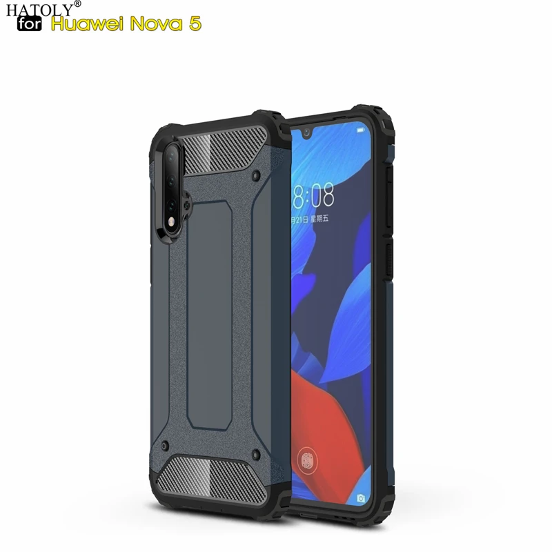

Чехол HATOLY для huawei Nova 5, прочный Чехол Nova 5 Pro, тонкая Прочная резиновая прочная крышка, силиконовые чехлы для телефонов huawei Nova 5