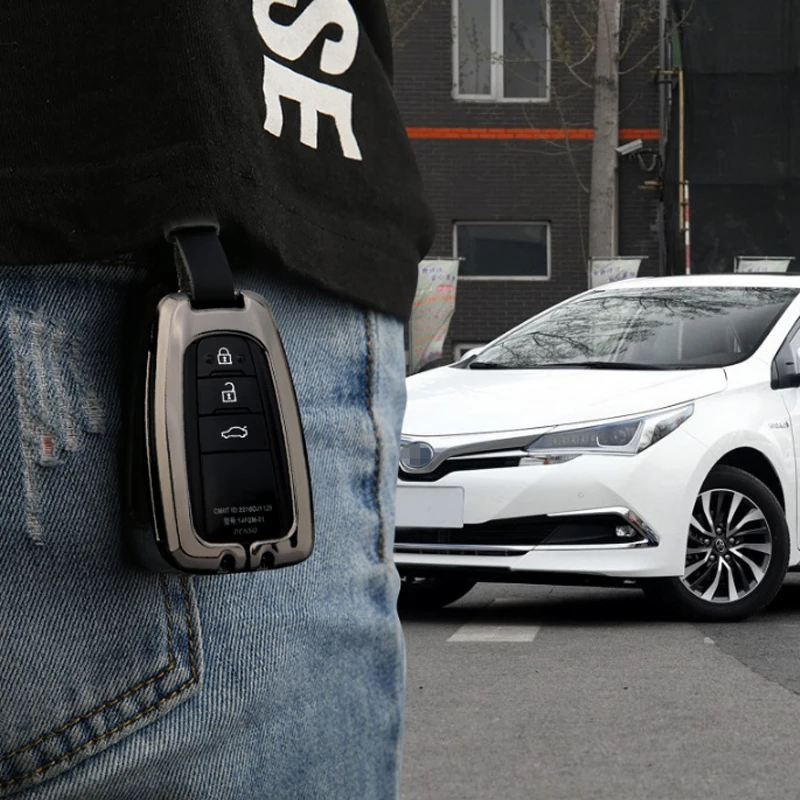 Стильный брелок для ключей из углеродного волокна для Toyota Camry для Corolla Hatchback, защитный чехол для ключей автомобиля
