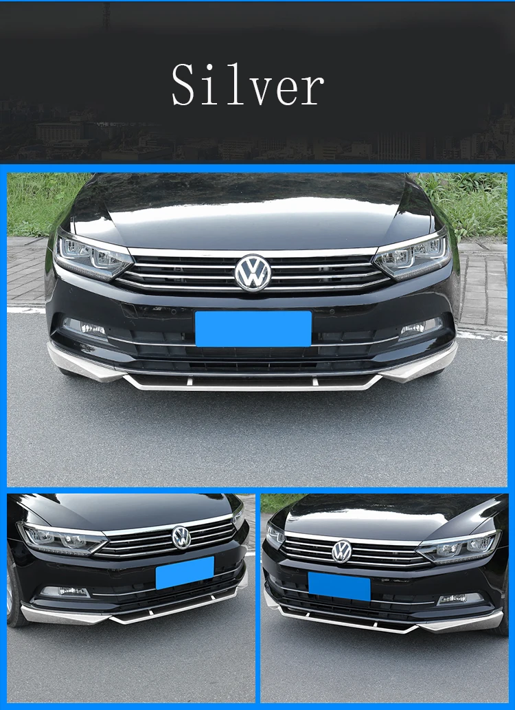 ABS яркий черный Передний бампер передний спойлер для Passat B8 автомобильный Стайлинг Европейская версия